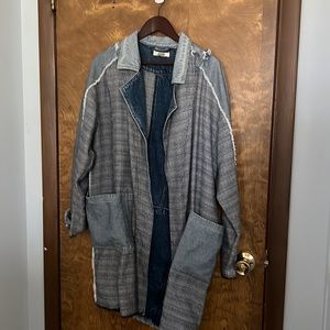 Gimmick long multi-denim trench. Never worn. Size L